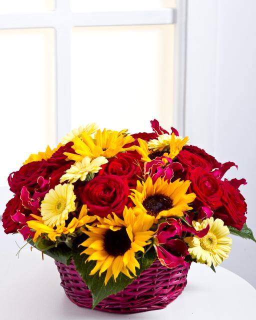 Flower Arrangement in Basket